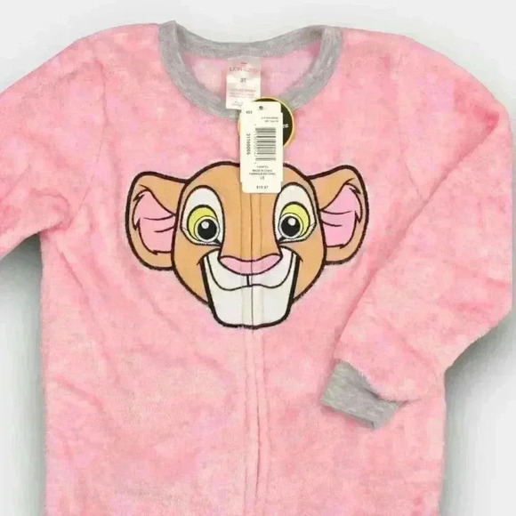 🔵 2/$15 ~ DISNEY THE LION KING - Nala Kids 1-Piece zippered fleece sleeper 3T - Picture 3 of 3